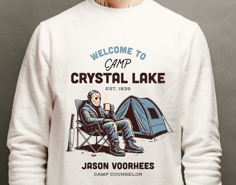 Funny Jason Voorhees Camp Crystal Lake Vintage Design (SVG PNG) image 4