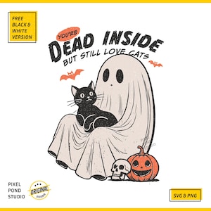 Ghost Cat SVG: zabawny projekt na Halloween (pobranie cyfrowe)