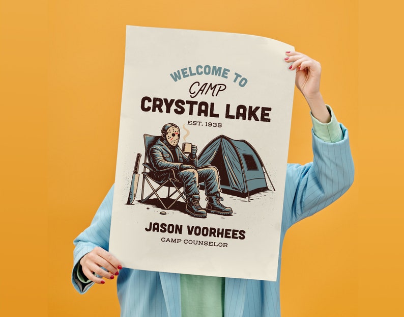 Funny Jason Voorhees Camp Crystal Lake Vintage Design (SVG PNG) image 8