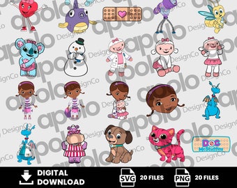 Clipart, Doc McStuffins Svg, Doc McStuffins Svg, Preschool Svg, Animation Svg, Digital Download, PNG, SVG, Cricut, Silhouette