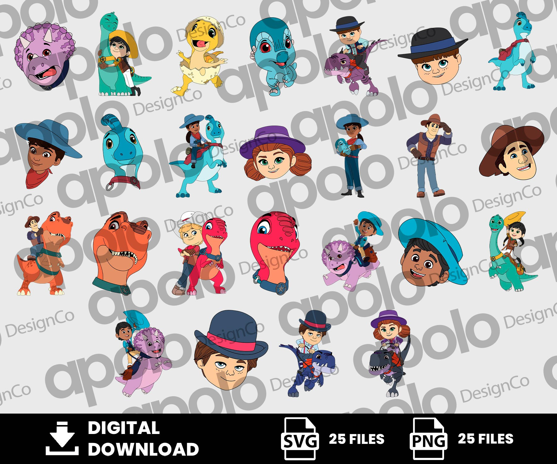 Clipart, Dino Ranch Svg, Preschool Svg, Animation Svg, Digital Download