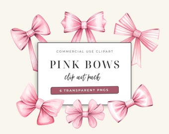 Pastel Pink Bows Clip Art Pastel Ribbon Bow Silk Clipart Girls Cute Ribbons Spring Birthday Downloadable Digital Download Artwork Art PNG