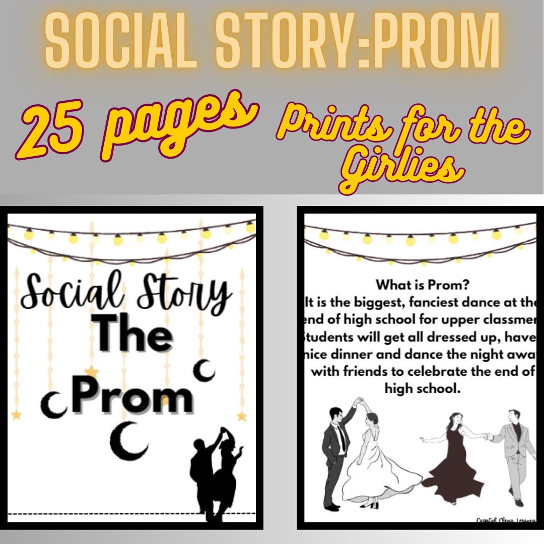 Prom Social Story & Activities – Life Skills and Special Needs (25-page ...