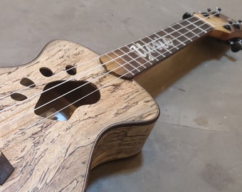 Custom Spalted Tamarind Concert Ukulele: Mother of Pearl Inlay