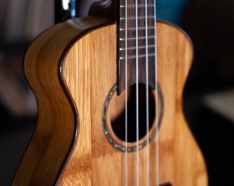 Handcrafted Bamboo Tenor Ukulele: Big Body Otso with Rosette