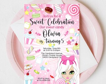 Sweet Candyland Birthday Invitation Design