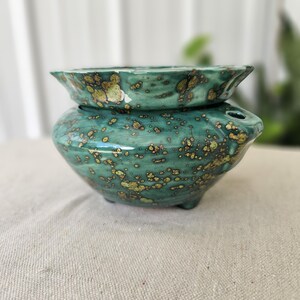 SELLING AS A SECOND*Medium self watering violet planter Violet Pot, Mystic jade Handmade Ceramic, Pottery
