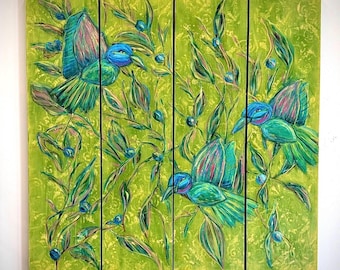 Hummingbird mixed media