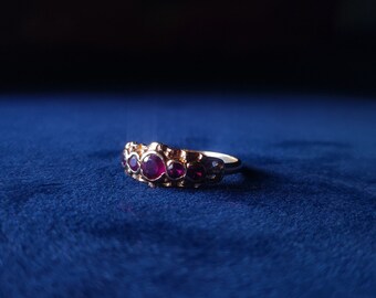 Vintage Ruby Pink Sapphire Ring  9K sz S