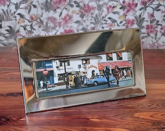Vintage 1980s chrome metal picture frame