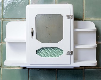 Armadietto Da Parete Per Bagno OKD, Bianco Anticato Con Porta Scorrevole E Ripiani Regolabili - 3