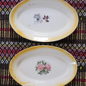 Vintage hand-painted faience platters (1950s)