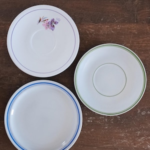 Vintage 3er Set Kuchenteller / Untertassen (1960er Jahre)