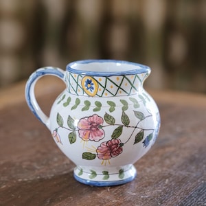 Vintage small handmade clay jug (1980s)