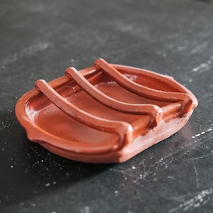 Vintage handmade clay sausage roaster (1980s)