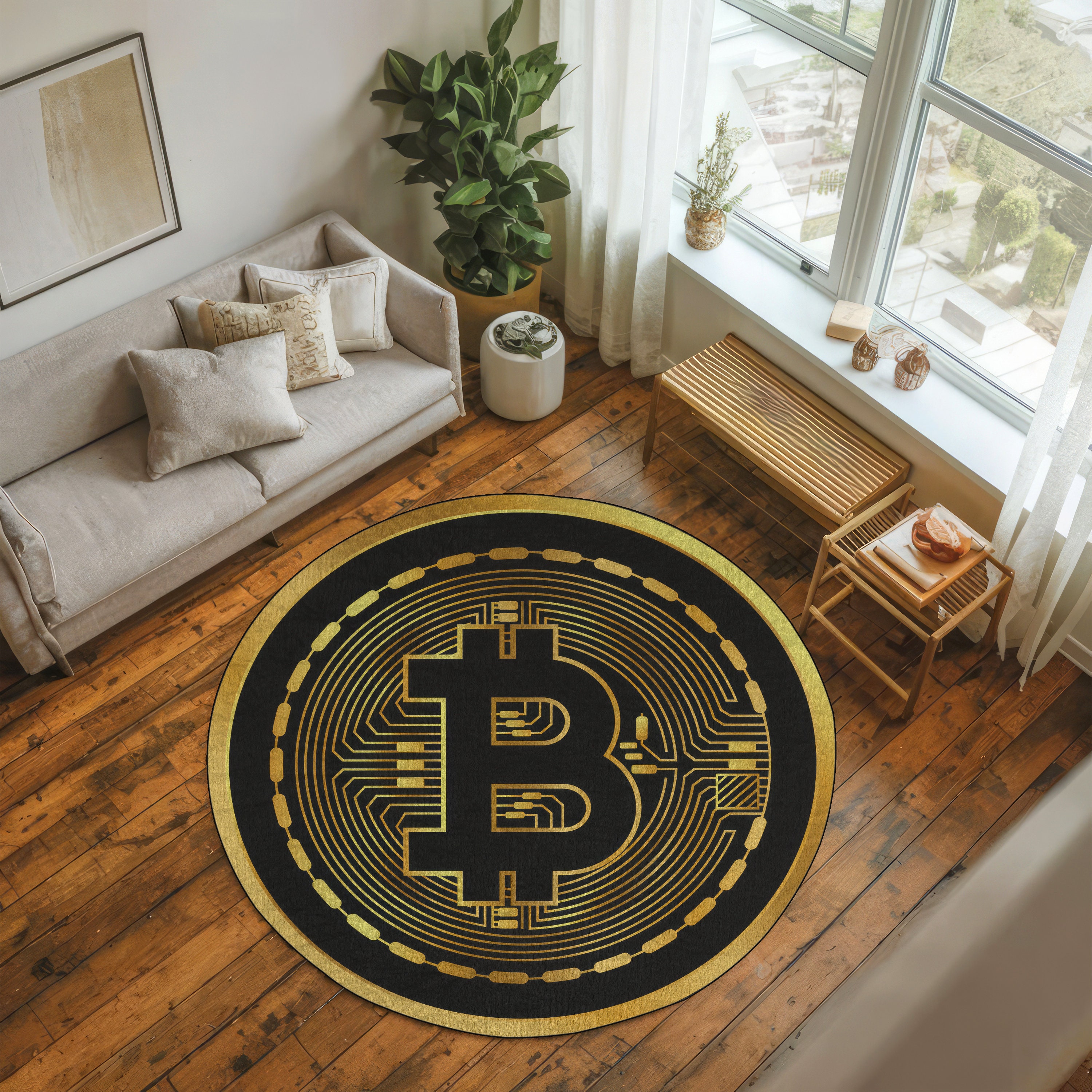 3D Bitcoin Rug: Non-slip Crypto Office Decor - Etsy