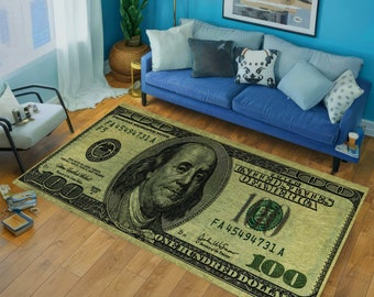 100 Dollar Bill Area Rug, Money Rug,Rich Rug,Dollar Rug,Cool Rug, Boss Rug, 100 Dollar, Dollar Money Rug, Luxury Money Rug Runne