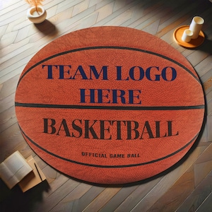 Basketball Ball Rug, Round Rug, Sports Rug, NBA Fan, Modern Rug, Popular Rug, Custom Rug, Area Rug, Salon Rug, Living Room Rug, Popular Rug