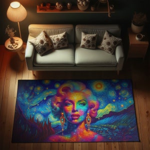 Dywan Trippy Mushroom, Dywan Miłośników Grzybów, Dywan Magiczny Grzyb Do Wystroju Pokoju Hippie, Dywan Psychodeliczny, Dywan Trippy, Dywan Iluzjonistyczny, Monroe