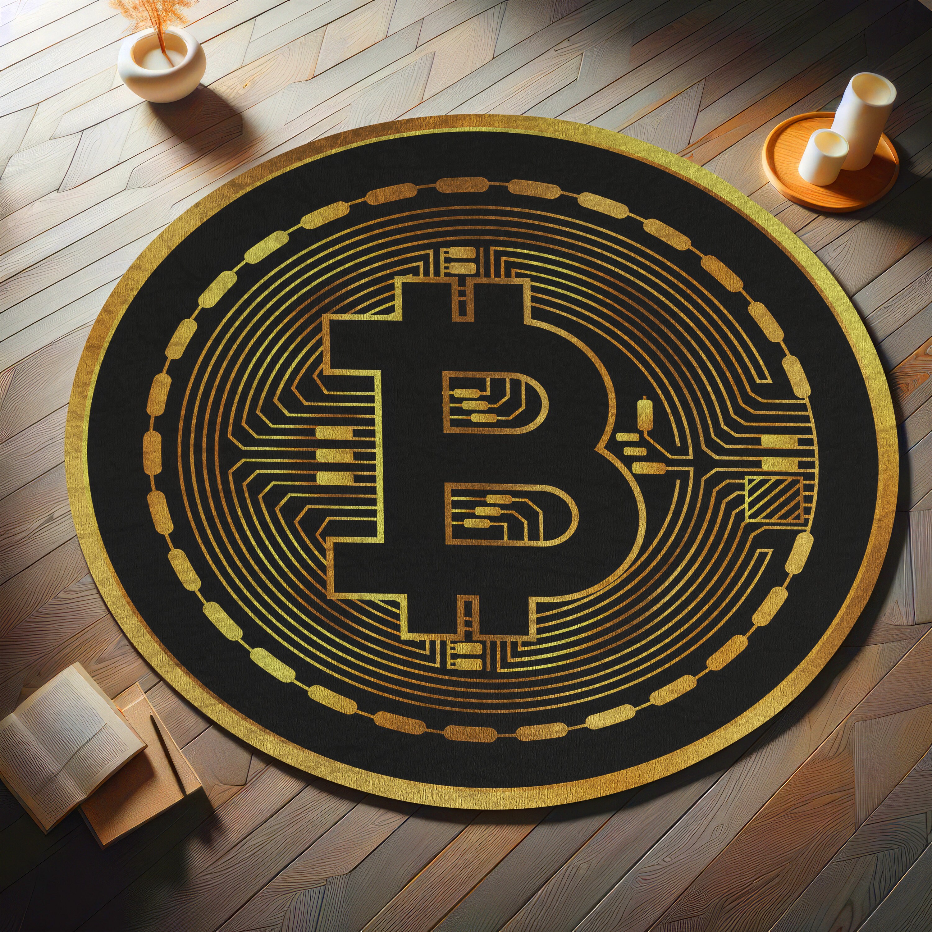 3D Bitcoin Rug: Non-slip Crypto Office Decor - Etsy
