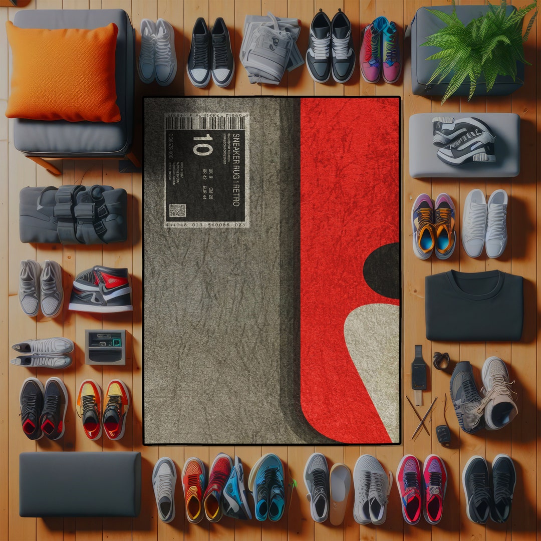 Sneaker Rug, Customize Your Label, Sneakerhead Hypebeast Home Decor ...