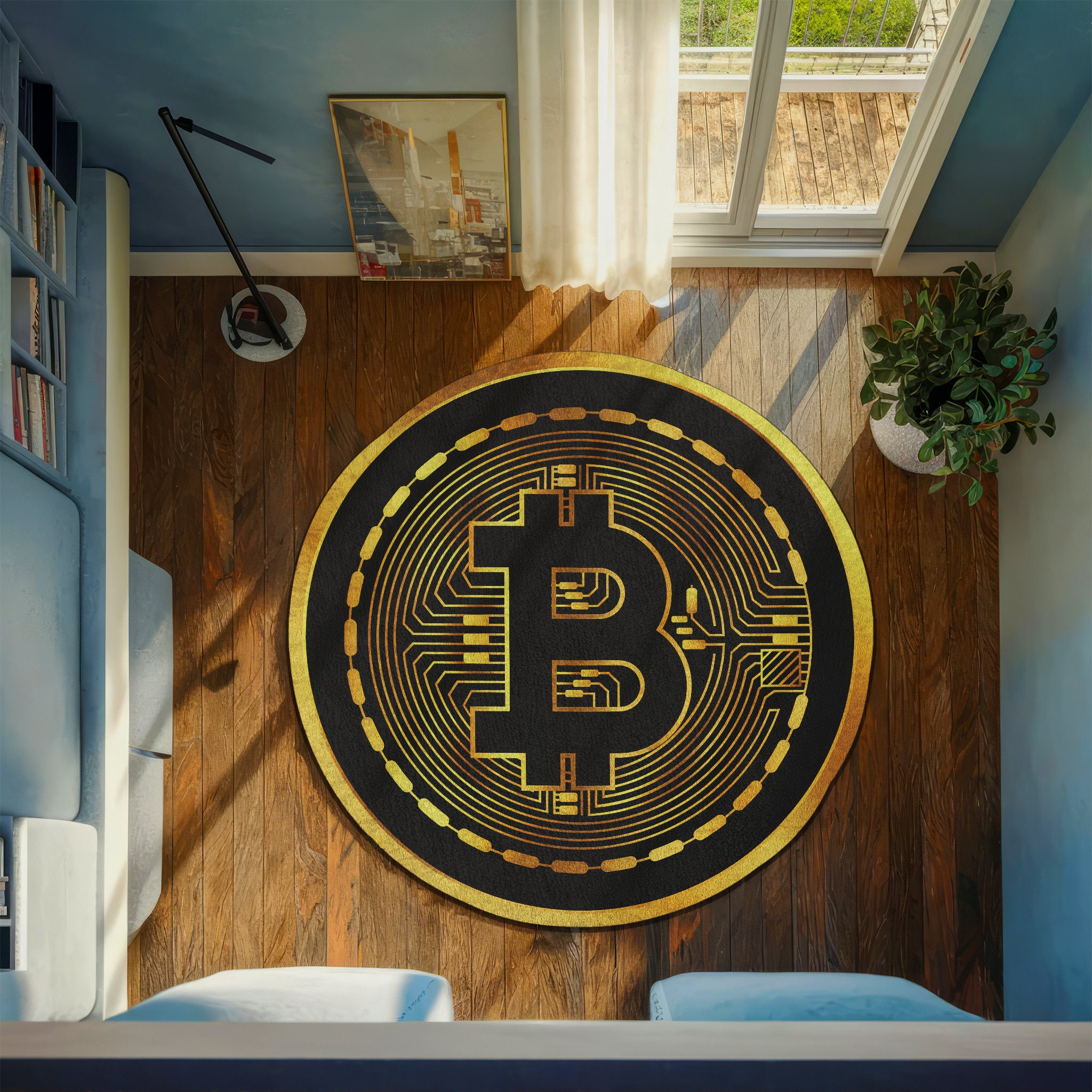 3D Bitcoin Rug: Non-slip Crypto Office Decor - Etsy