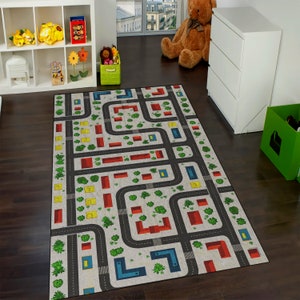 Kids Rug, City Road Rug, Activity Rug, Nursery Rug, World Road Rug, Non-slip Play Mat, Metropolis City Play Rug, Kinderkarten,Kids Play Rug