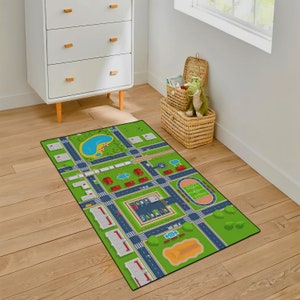 Kids Rug, City Road Rug, Activity Rug, Nursery Rug, World Road Rug, Non-slip Play Mat, Metropolis City Play Rug, Kinderkarten,Kids Play Rug
