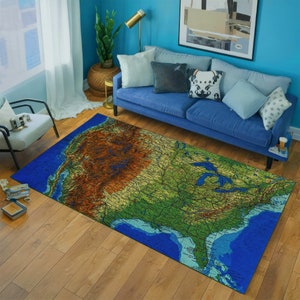 Teppich der USA, Karte Kinderteppich, Teppich der USA, Karte für Kinder, Designteppich, Teppich, Design Teppich