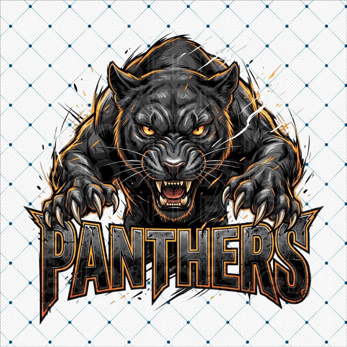 Panther Mascot PNG, Sports Team Logo Clipart, Panther Digital Download ...