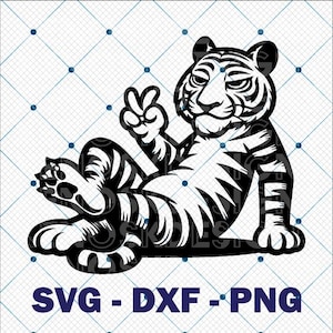 Funny Tiger SVG Design, Animal Print Clipart, Digital Download, Cute Cartoon Tiger Image, DIY Graphic for T-shirts, Funny Tiger Graphic