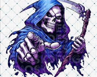 Grim Reaper Clipart: Spooky Halloween Skull PNG (4097x4097 px)