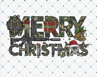 Military Christmas PNG, Tactical Holiday Sublimation, Soldier Christmas Gift, Army Xmas Shirt Design