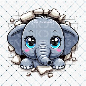 Elephant Peeker Clipart, Elephant PNG, Elephant Shirt, Elephant Sweatshirt, Elephant Mug, Elephant Wall Decor, Elephant Sticker, Tiger Gift