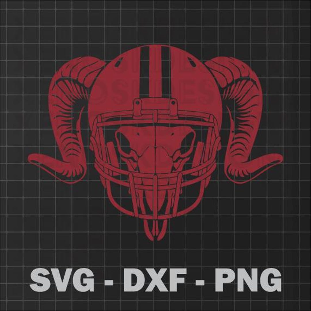Skeleton Rams Logo Ram Skull Football Helmet SVG | Aggressive Sports Mascot Vector | Rams ...