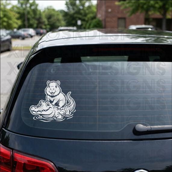 Capybara Riding Alligator SVG - Funny Animal Design for Vinyl Decal, T ...