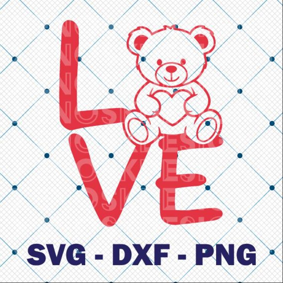 Teddy Bear Love SVG - Valentines Day Bear Clipart - Adorable Animal ...