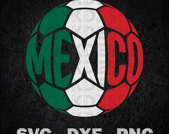 Mexican Flag Soccer Ball SVG - Mexican Pride Design for Vinyl Decal, T-Shirt, Totebag, Mug