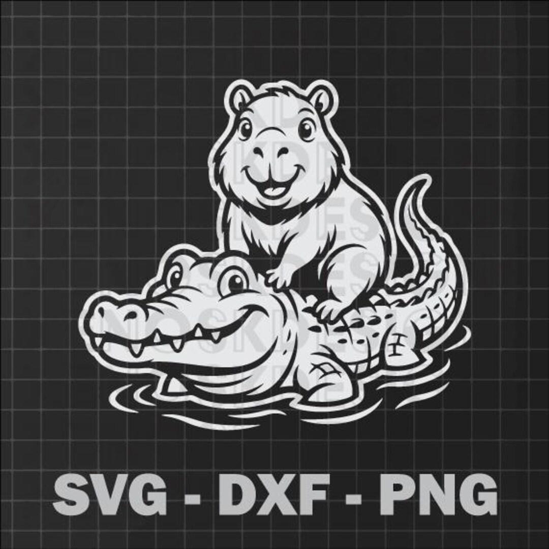 Capybara Riding Alligator SVG - Funny Animal Design for Vinyl Decal, T ...