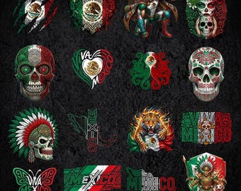Mexico Pride PNG Bundle, Viva Mexico Clipart, Mexican Heritage T-Shirt Digital Download