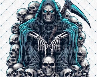 Grim Reaper Skull PNG: Spooky Halloween Clipart (4097x4097 px)