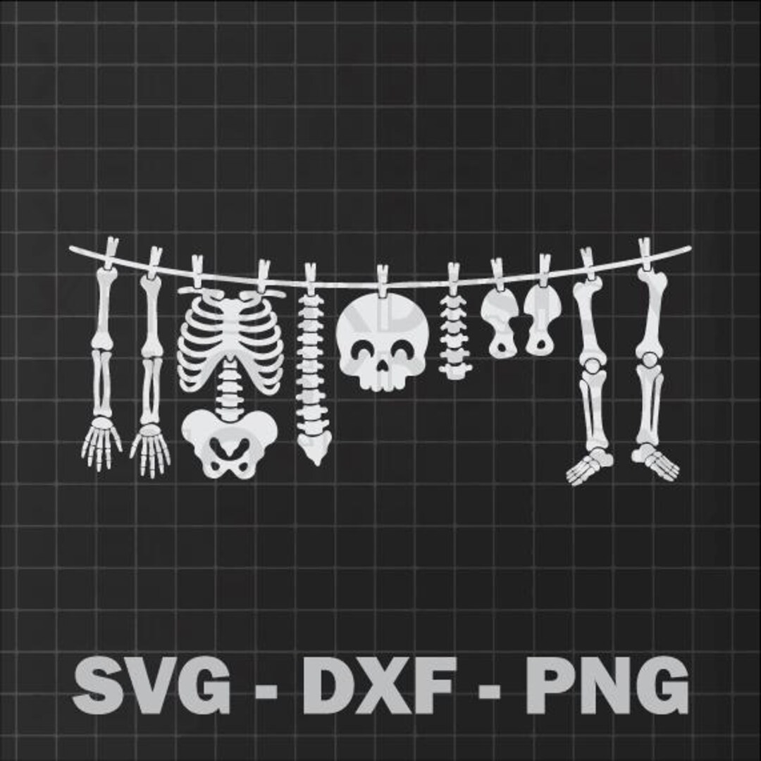 Skeleton Laundry SVG, Goth Clothesline PNG, Dark Humor Skeleton Bones ...
