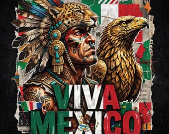 Viva Mexico Aztec PNG, Mexico Coat of Arms Sublimation Design, Mexican Pride Digital Download