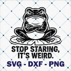 Grumpy Frog SVG, Sarkastisk Djurskjorta Design (Digital Klippfil)