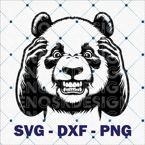 Funny Panda Face SVG, Animal Print Clipart, Digital Download, Cute Cartoon Panda Image, DIY Graphic for T-shirts, Funny Panda Graphic