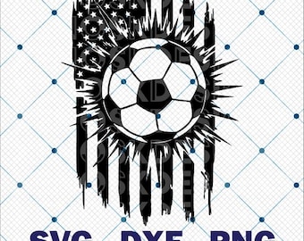 American Flag Soccer SVG - USA Soccer Ball Clipart - Patriotic Sport PNG