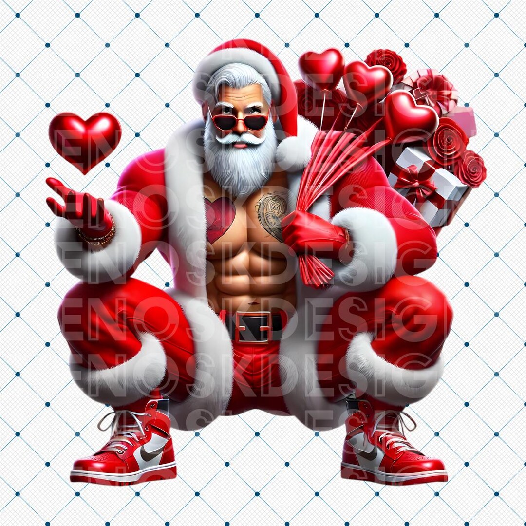 Funny Romantic Santa PNG Clipart: Holiday Design (digital Download) - Etsy
