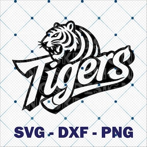 Tigers Mascot SVG, Digital Download, Tigers Cutting File, Sports Team Clipart, Mascot Design, School Spirit Decor, Tiger SVG, Animal Vector