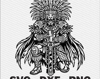 Aztec Jaguar Warrior SVG - Mexican Pride Design for Vinyl Decal, T-Shirt, Totebag, Mug