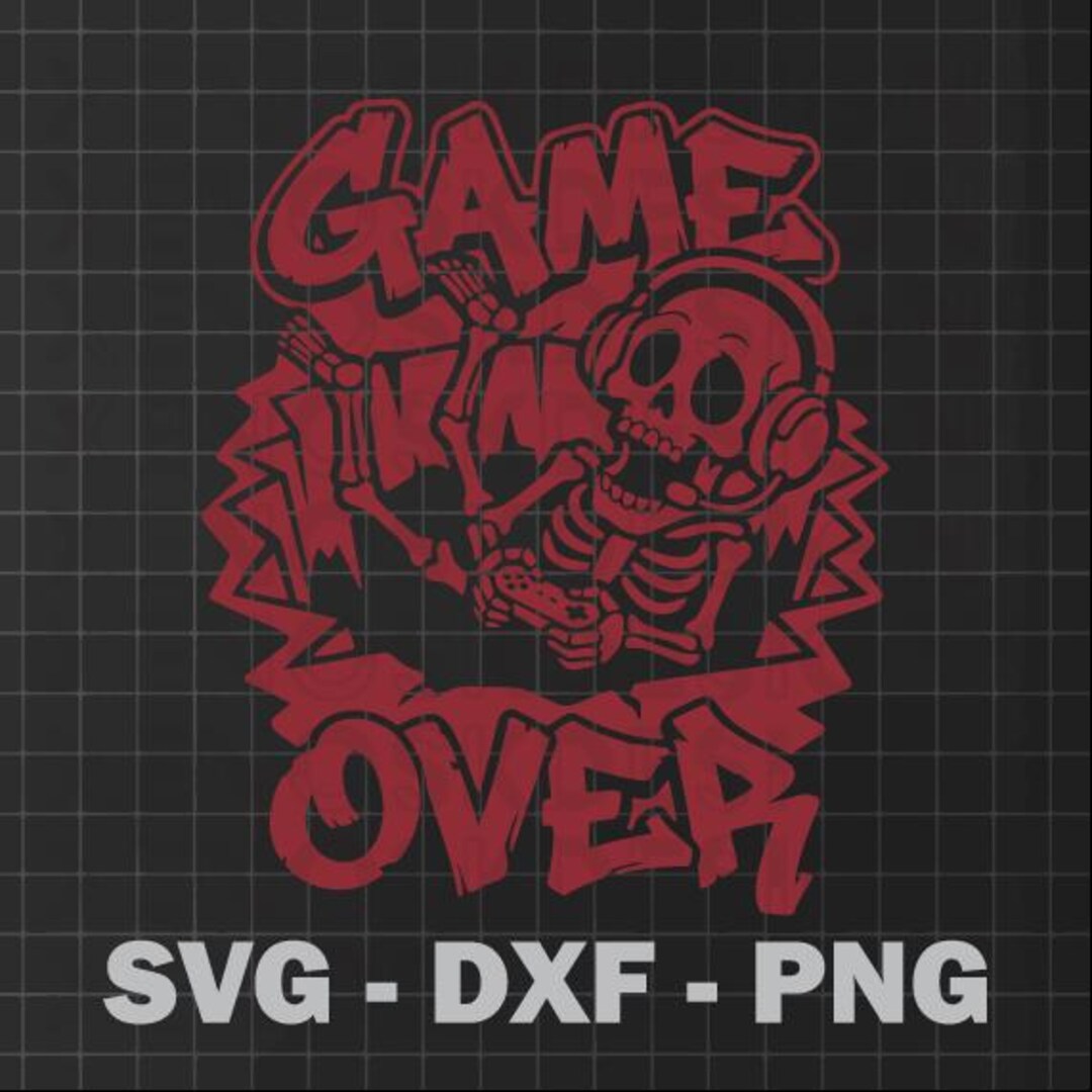 Game Over Skull SVG | Gamer Skeleton PNG | Retro Gamer Shirt Design - Etsy